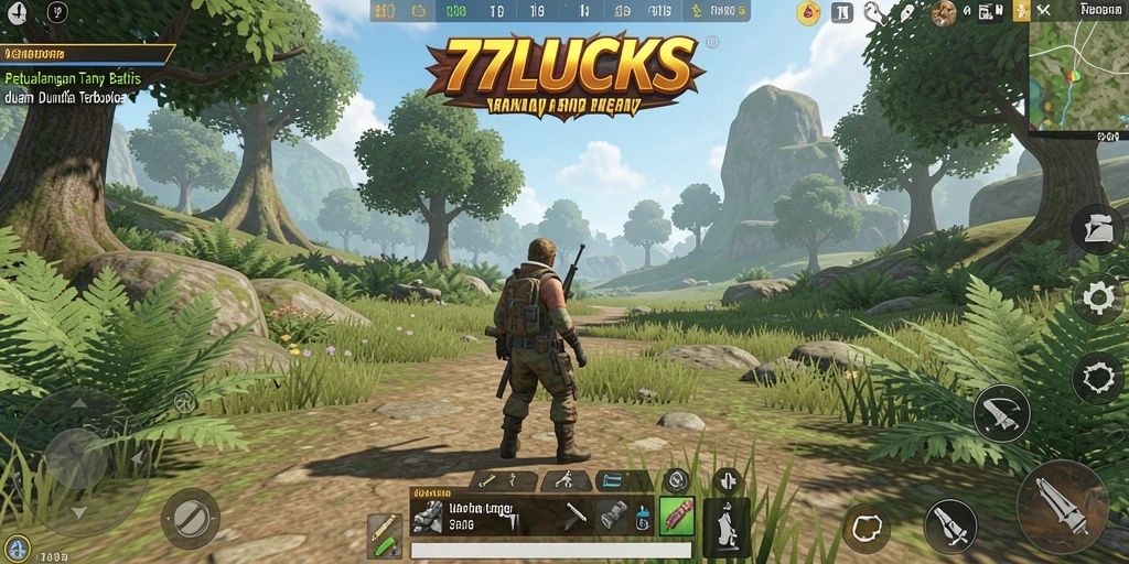 Menampilkan gameplay seru di dunia terbuka 77LUCKS.
