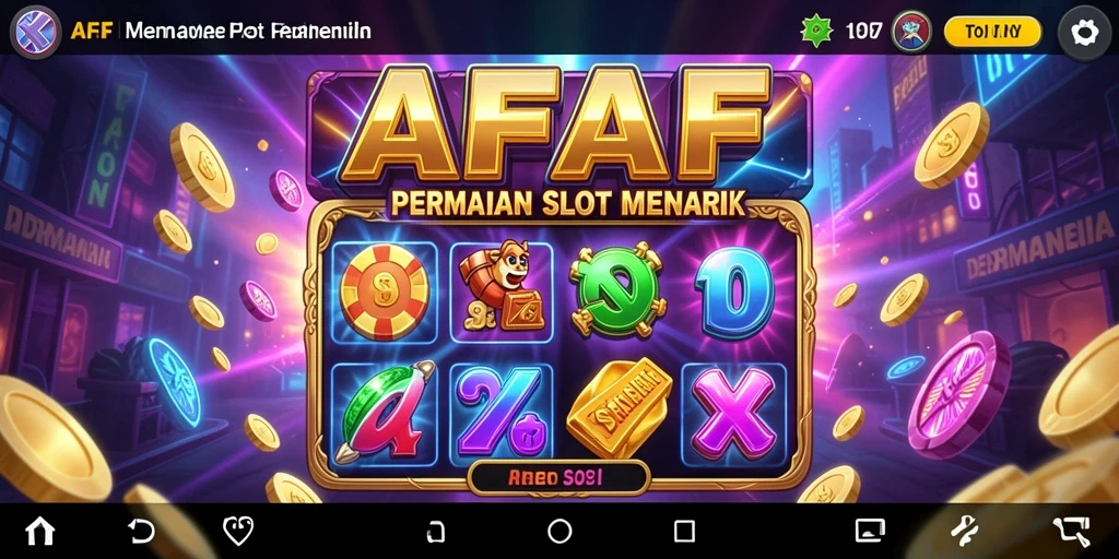 Screenshot gameplay AFAF dengan efek visual slot yang menarik.