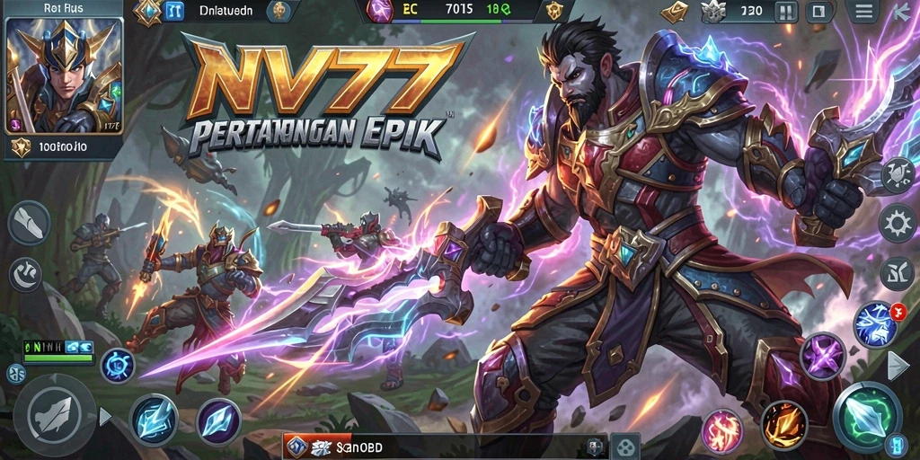 Tampilan melawan dalam arena pertarungan NV77 yang mendebarkan.