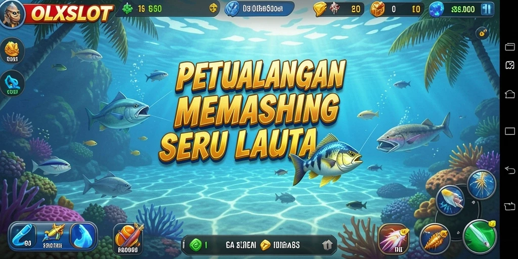 Tampilan gameplay OLXSLOT yang menarik saat menangkap ikan.