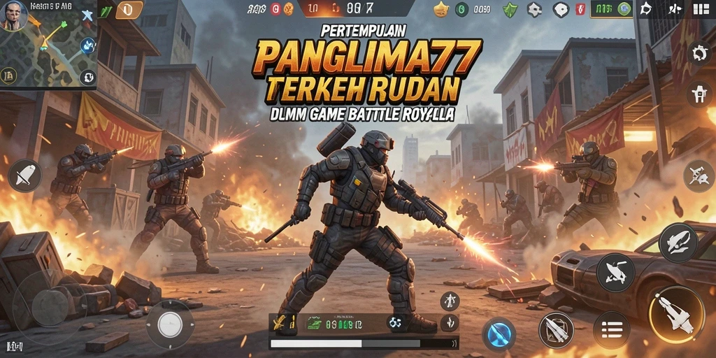 Screenshot permainan intens di PANGLIMA77 yang menunjukkan pertempuran seru.