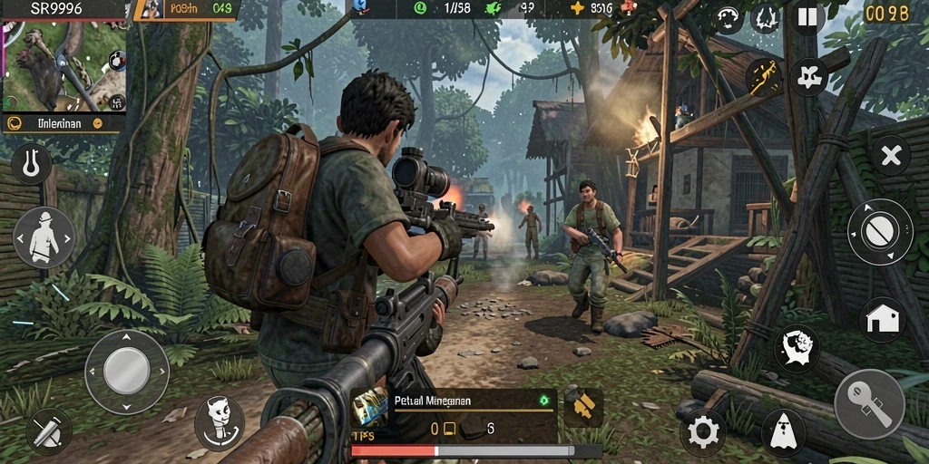 Gameplay menarik dalam SR996 dengan aksi TPS yang seru.
