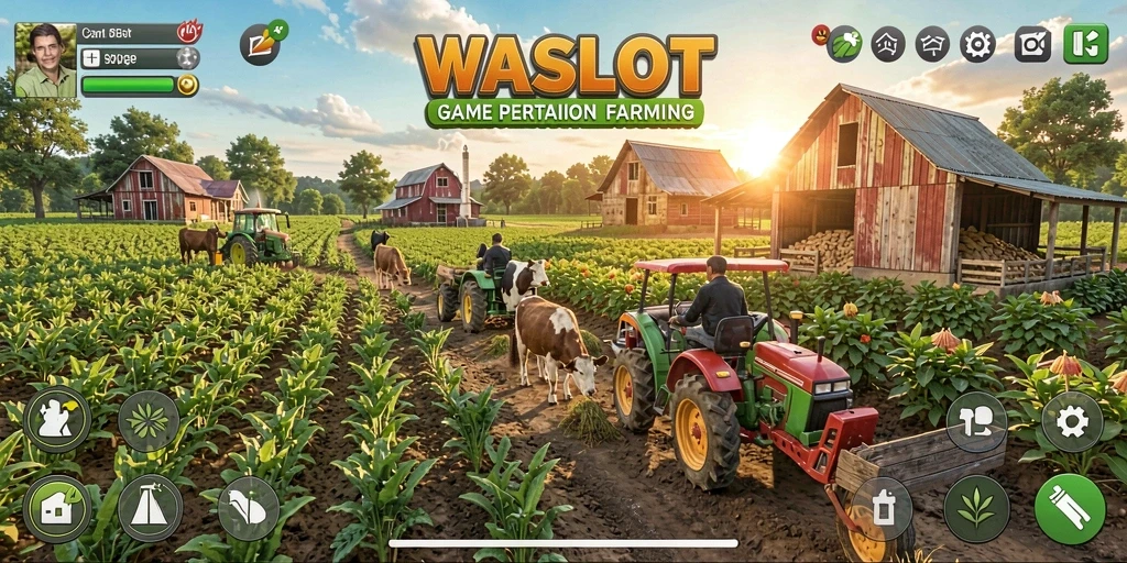 Gameplay seru di WASLOT dengan beragam tanaman dan aktivitas pertanian.